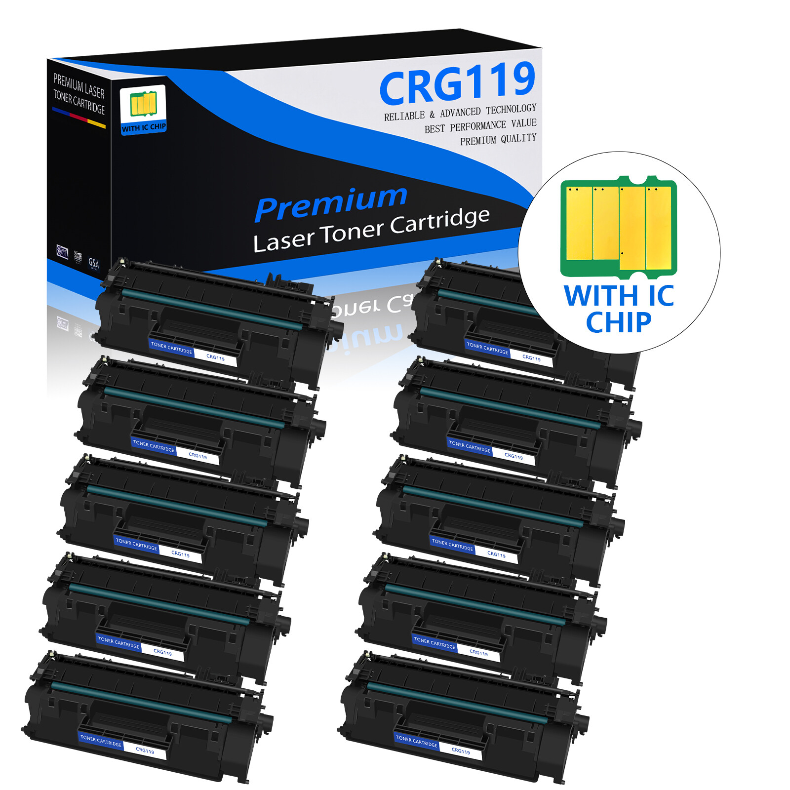 10 PK CRG119 Toner Cartridge For Canon ImageClass LBP6300dn LBP6650dn LBP6670dn