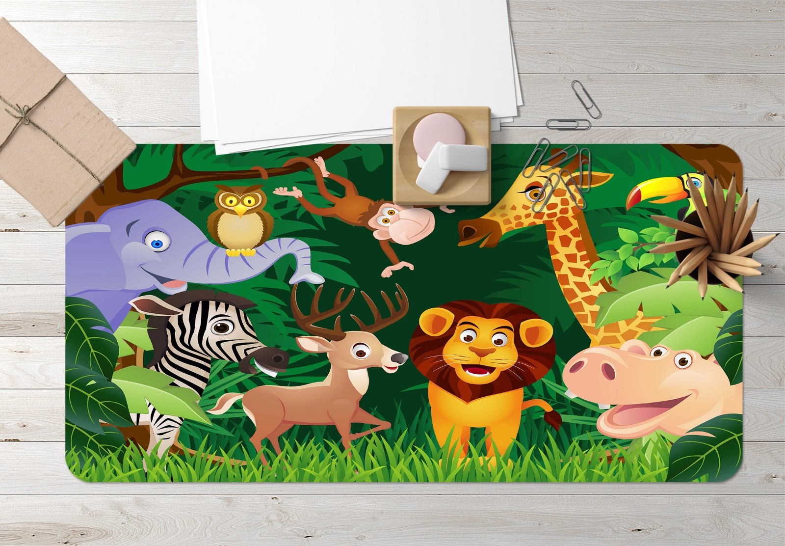 3D Animal Forest Cartoon Child 8 Non-slip Office Desk Mouse Mat Keyboard Game