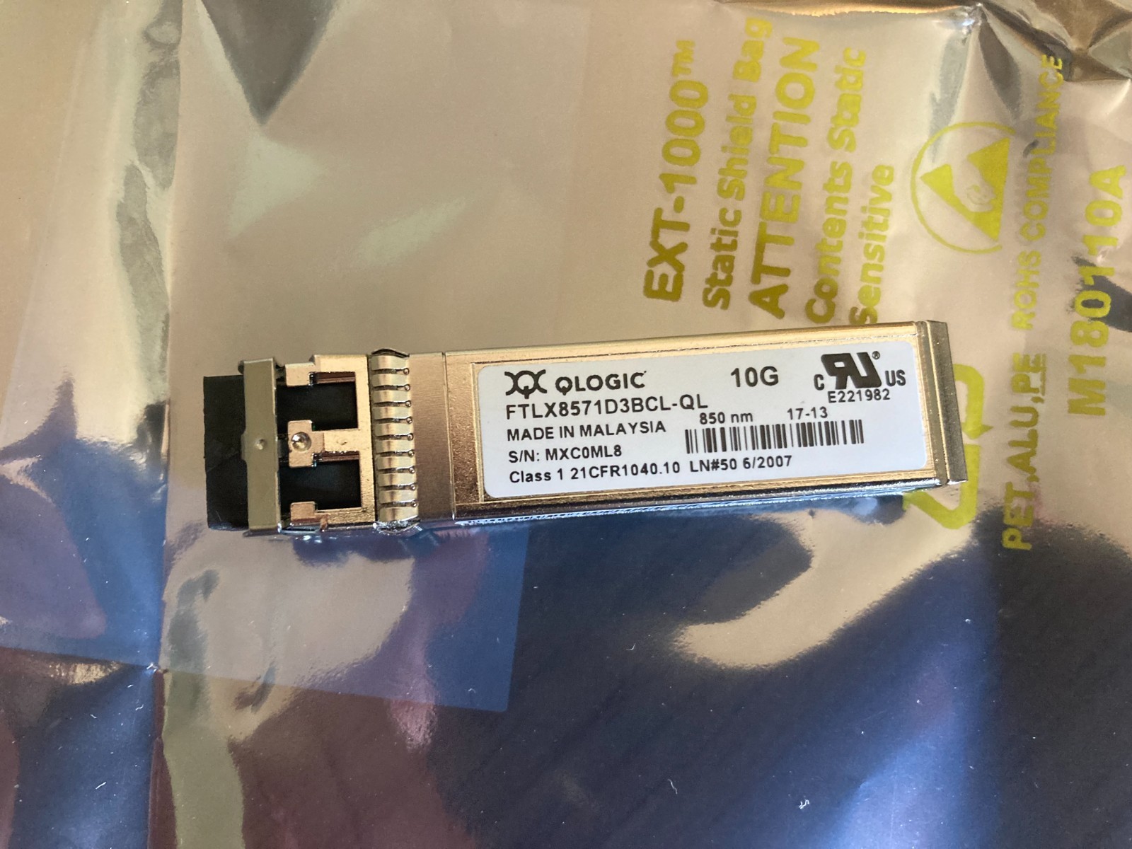 BRAND NEW QLogic FTLX8571D3BCL-QL Class 1 850nm 10G SFP Transceiver Module