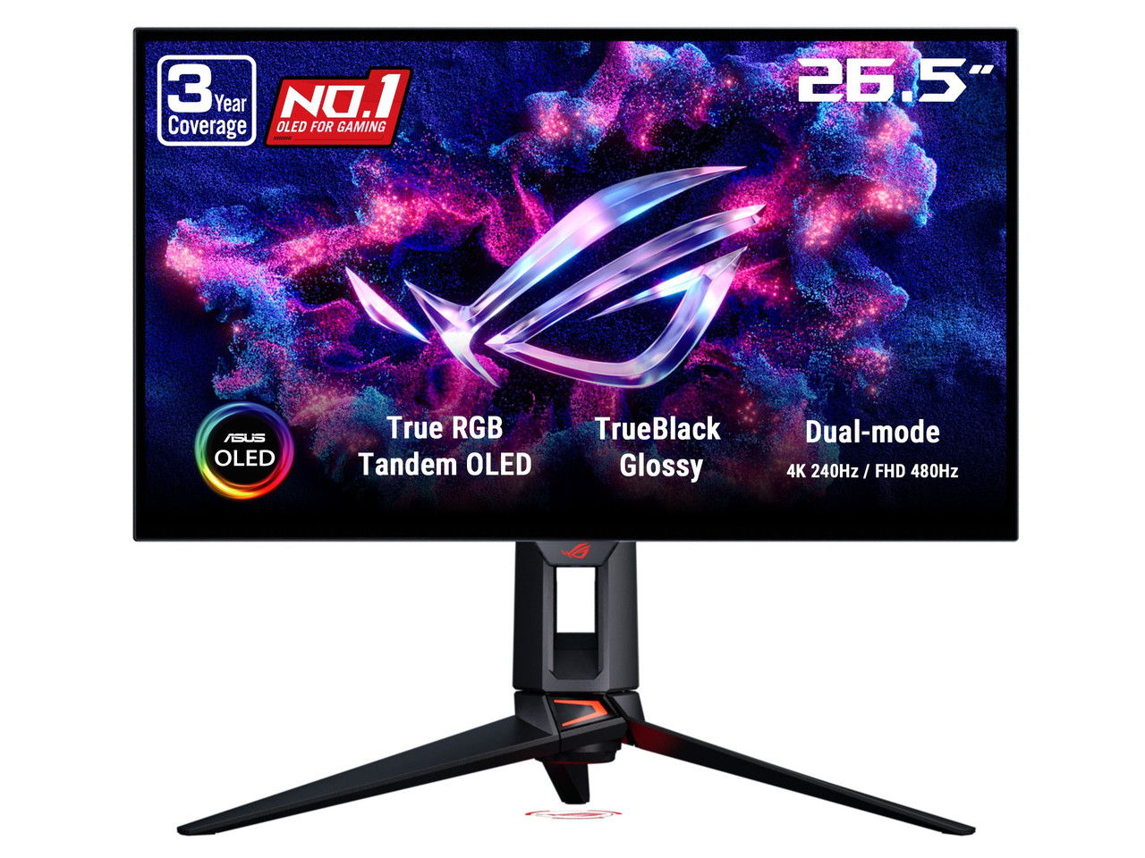 ASUS ROG 27 Inch Dual Mode UHD 4K 240Hz Full HD 480Hz AMD FreeSync Premium Pro &