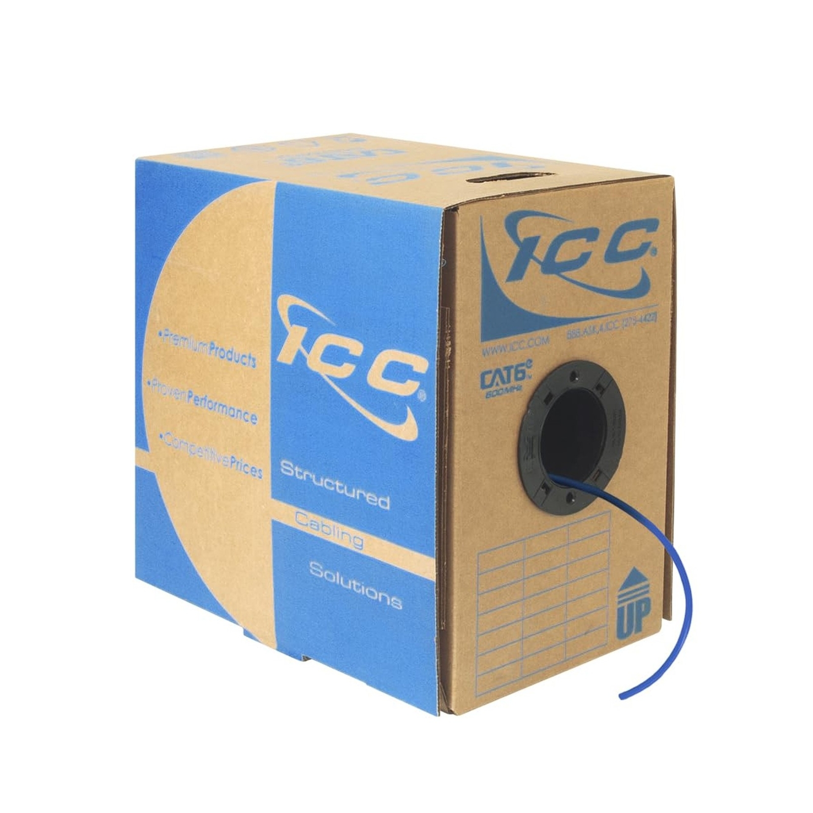 ICC Cat6e CMP Plenum 1000ft - UTP 23AWG, 100% Solid Pure Copper, Unshielded, ...