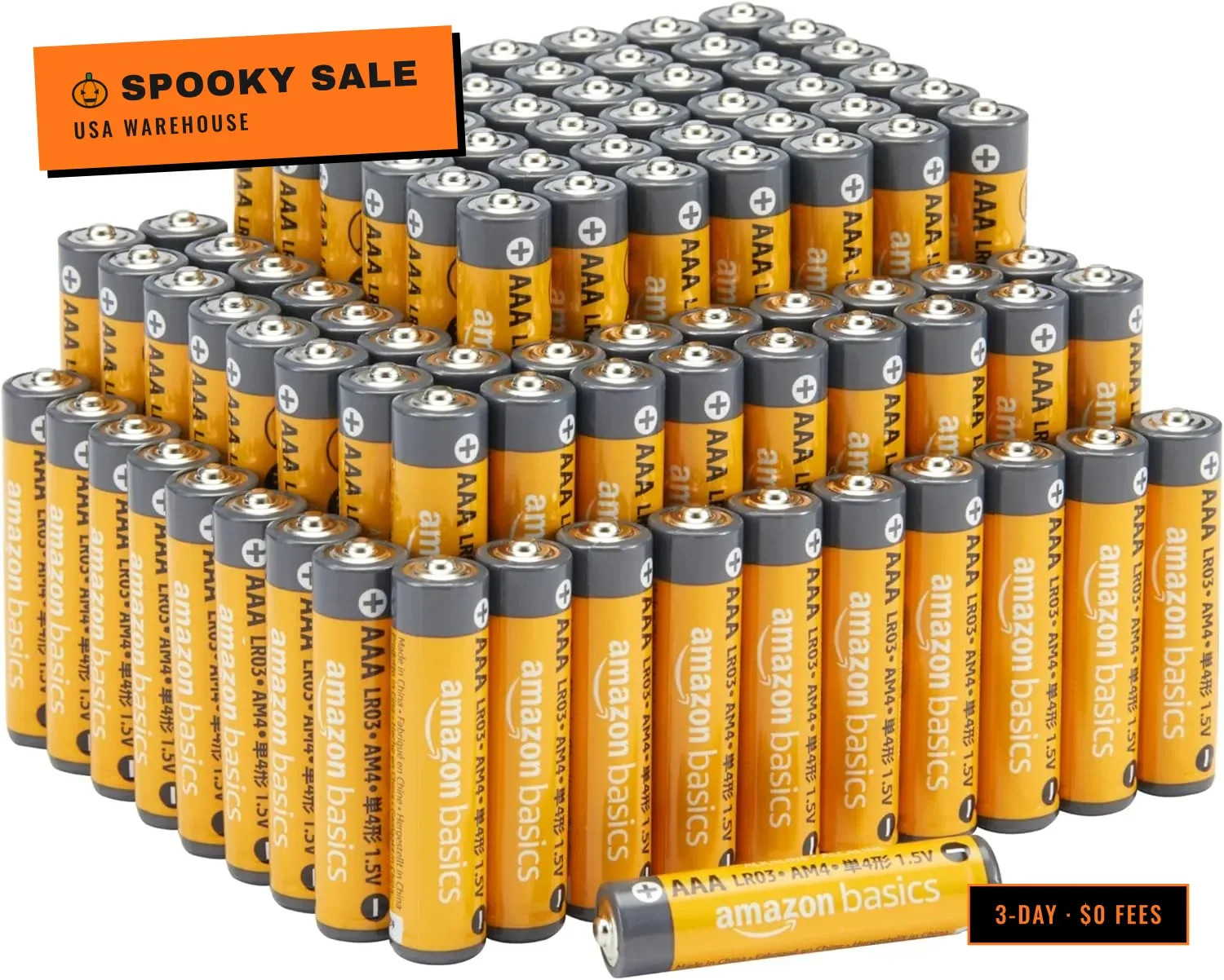 AAA High-Performance Alkaline Batteries, 1000 Count (10 Packs of 100), 10-Year S