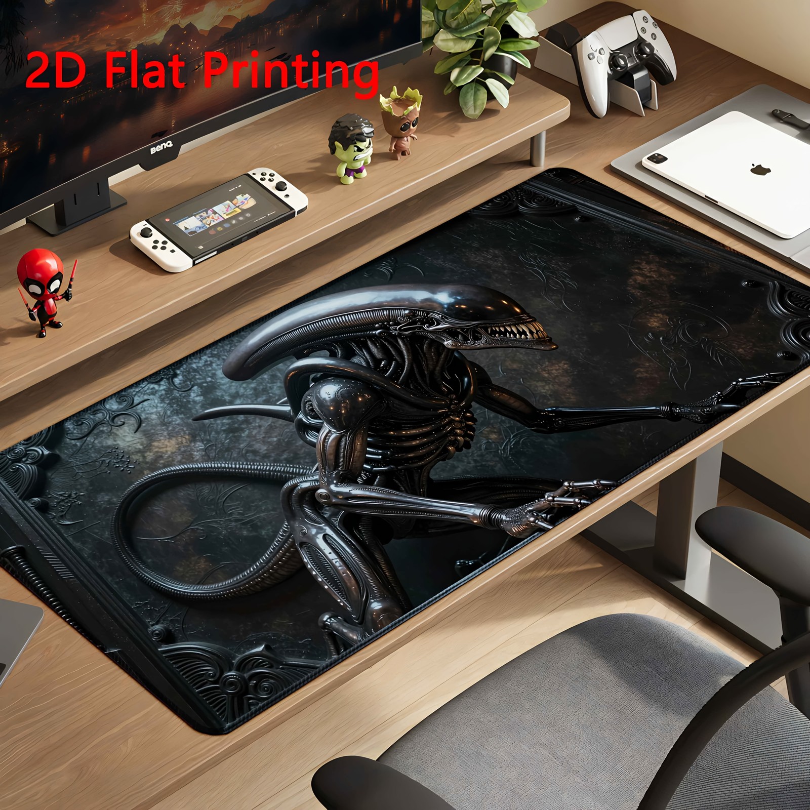 1pc Alien-Themed Mouse Pad, Suitable for Gaming, Office Desk, Computer Use, An
