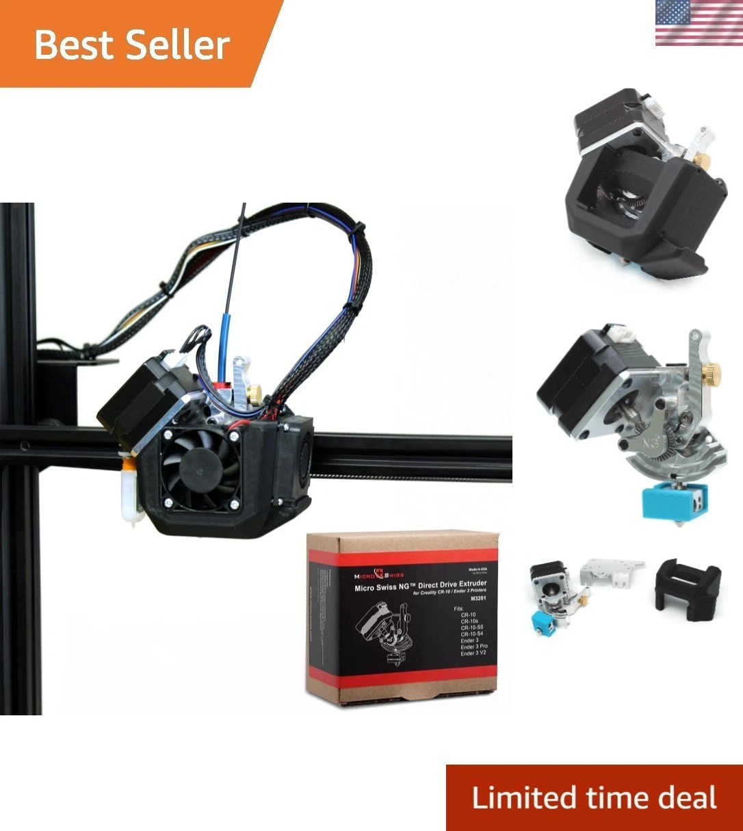 NG Direct Drive Extruder for Creality CR-10 / Ender 3 Printers Drop in Upgrad...