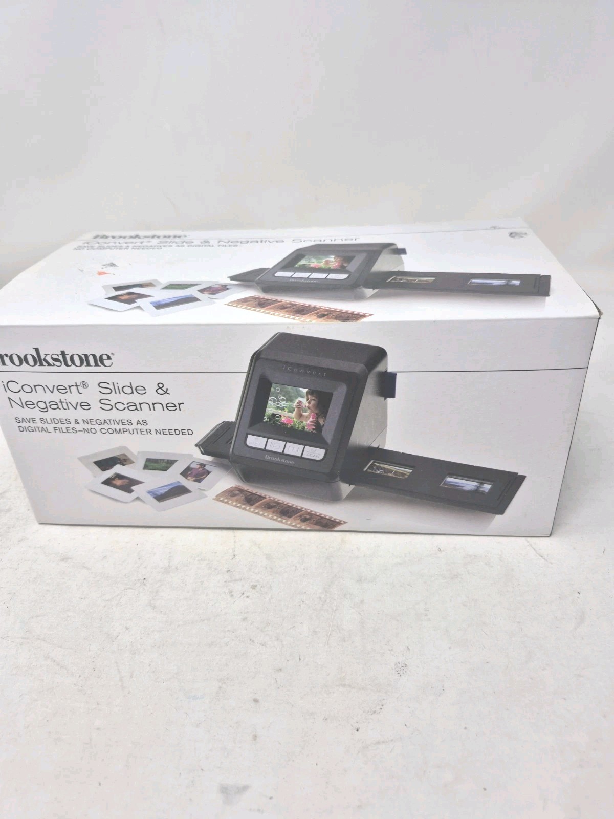 Brookstone iConvert Slide & Negative Scanner-Good-Missing Film Trays.