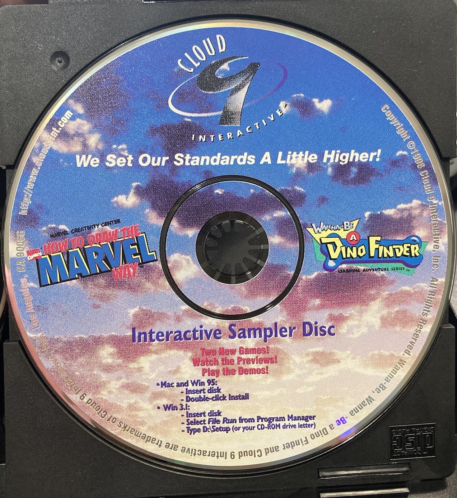RARE 1996 Cloud 9 “How to Draw the Marvel Way” and "Dino Finder" sampler