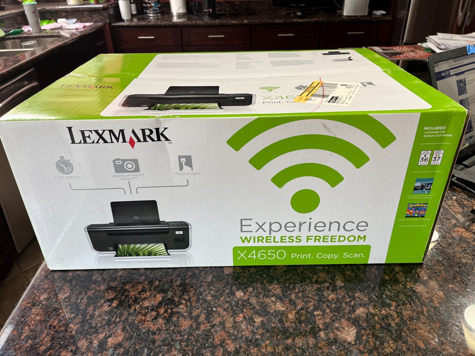 BRAND NEW FACTORY SEALED Lexmark X4650 Printer Wifi  Print, Copy, Scan W/ Ink