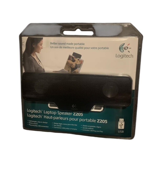 Logitech Laptop Speaker Z205 for Windows and Mac NEW Sealed Portable Light Clip