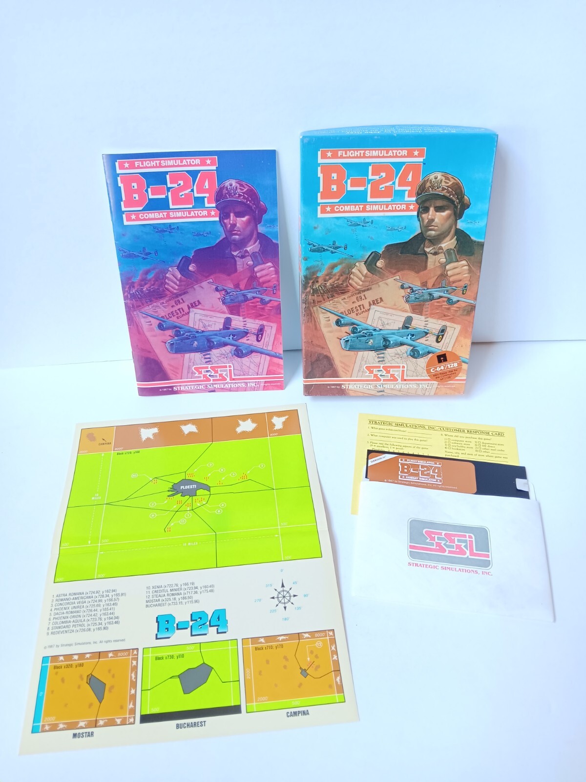 Commodore 64 Combat Flight Simulator B24 Strategic Simulations Game Tested/Works