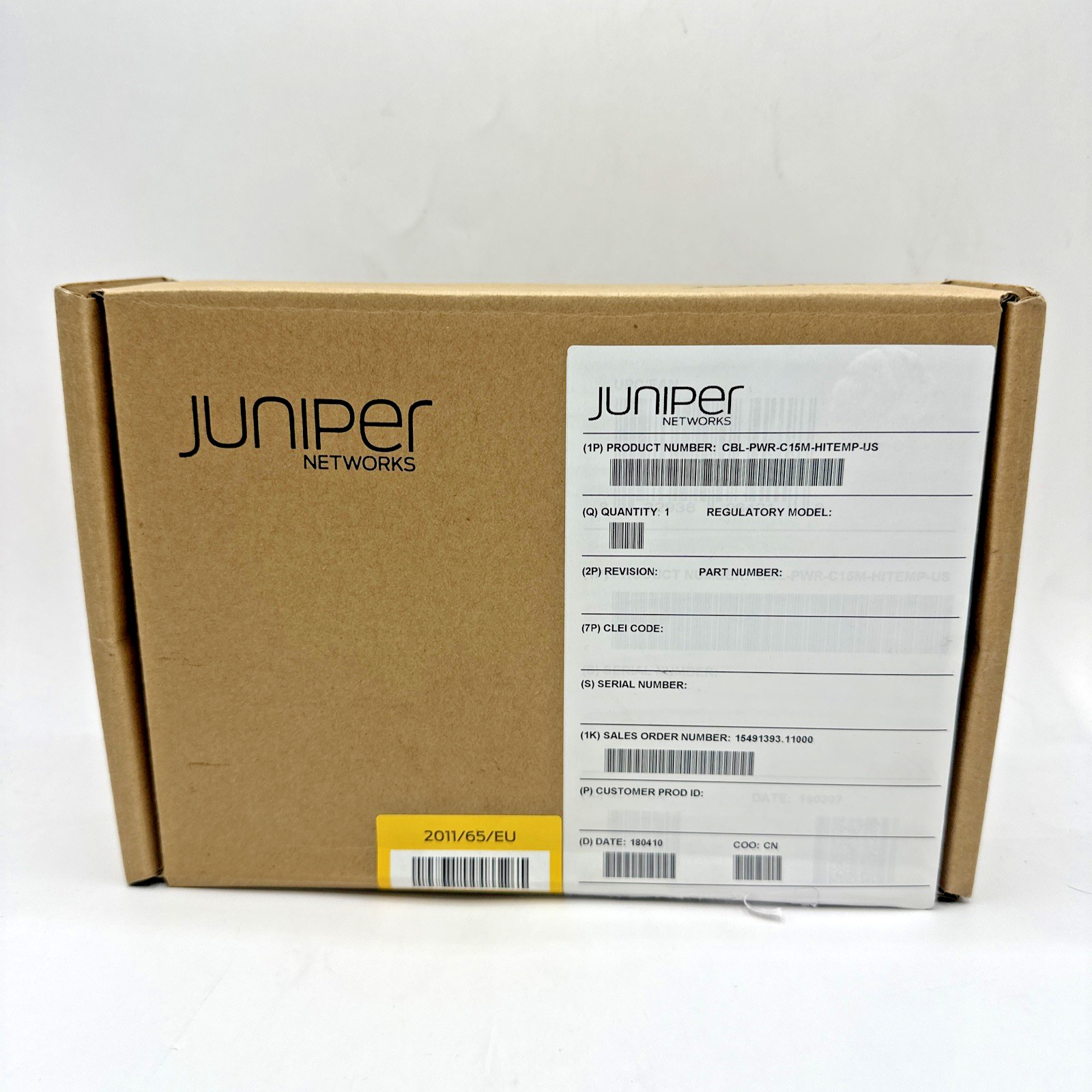 Juniper Networks CBL-PWR-C15M-HITEMP-US 8 Foot Power Cable (Open Box)