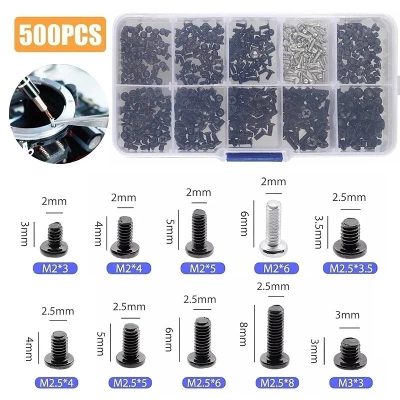 500PCs Laptop Computer Screws Set Kit For HP Dell Lenovo Sony Toshiba SAMSUNG