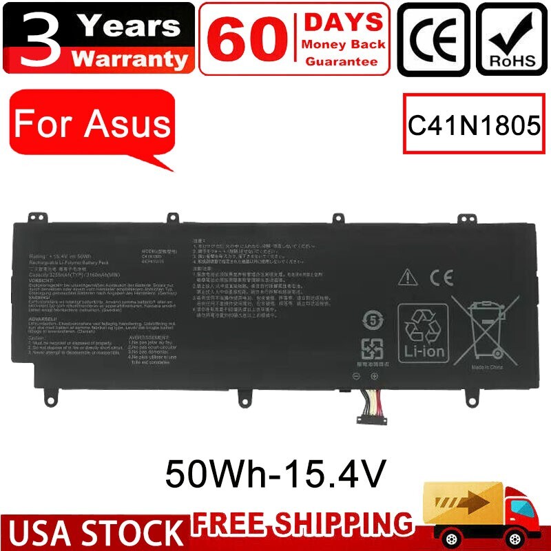 ✅C41N1805 Battery For ASUS ROG Zephyrus S GX531 GX531GM GX531GS GX531GX C41PKC5