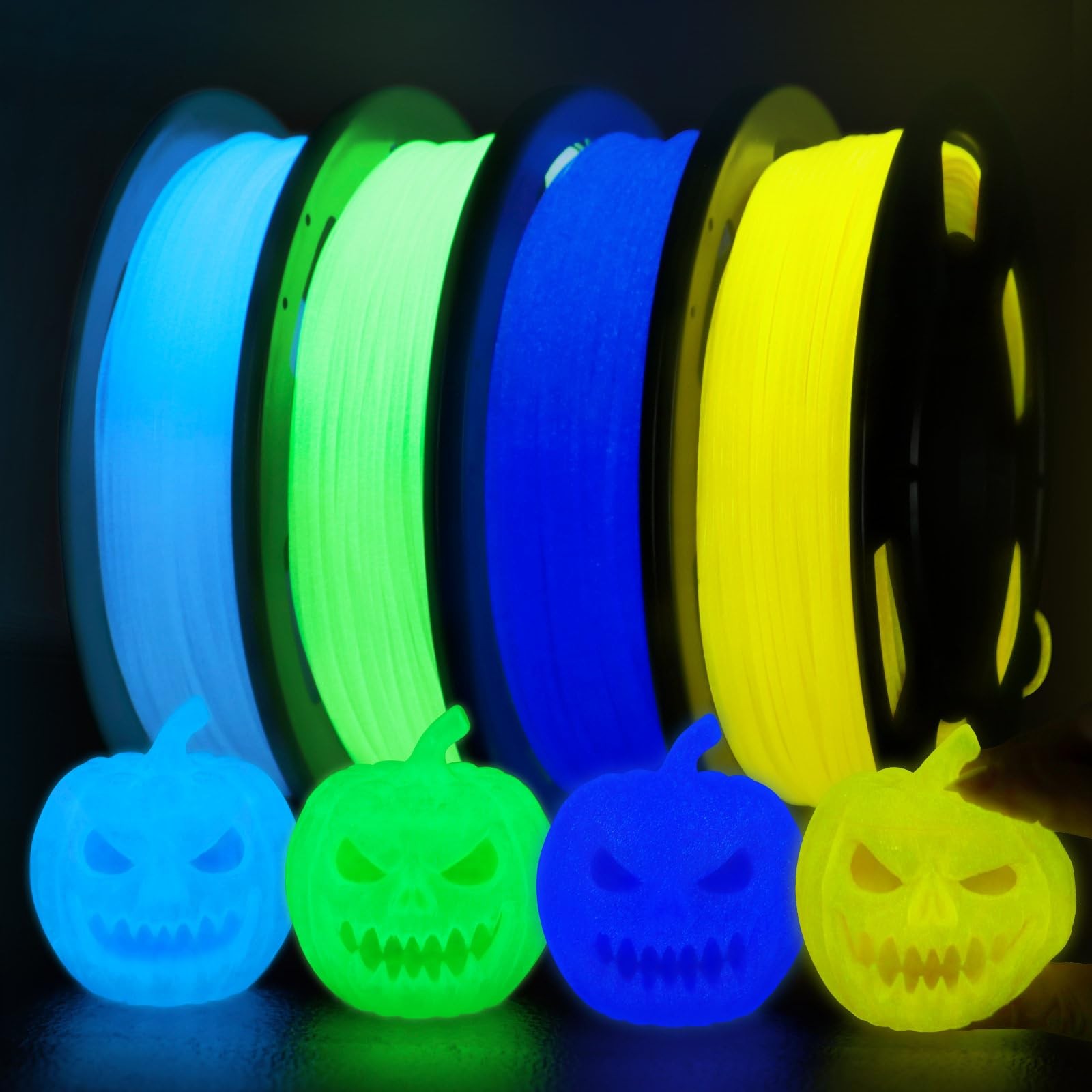 YOUSU 3D Printer Filament Bundle,Glow in The Dark Filament TPU