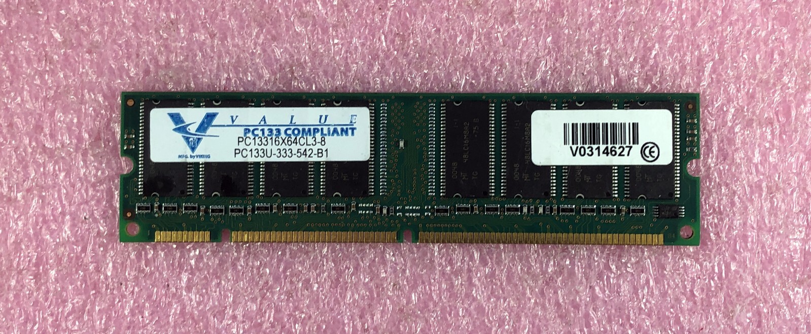 1 x 128MB VIKING PC-133 NON-ECC MEMORY SDRAM - P/N: PC133U-333-542-B1