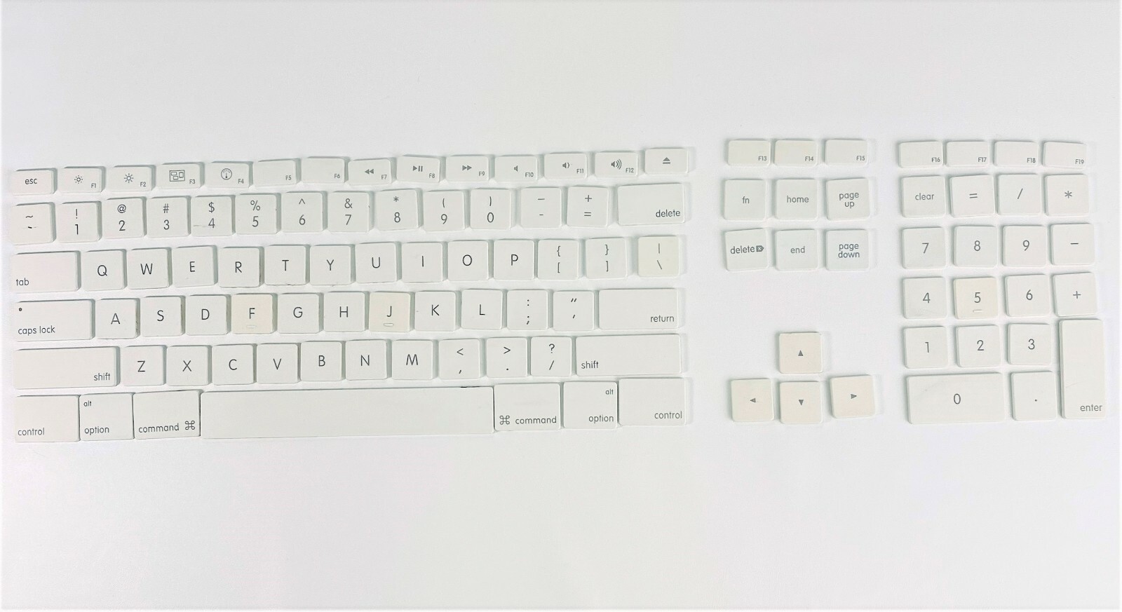 Full Set Of Replacement Keys For A1243 Apple Wired Keyboard No Hinges Or Cups