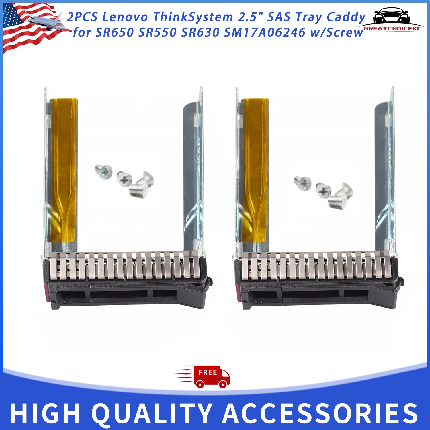 2 Pack Server Hard Drive Caddy Replacement for Lenovo SR Series V2 V3 Server