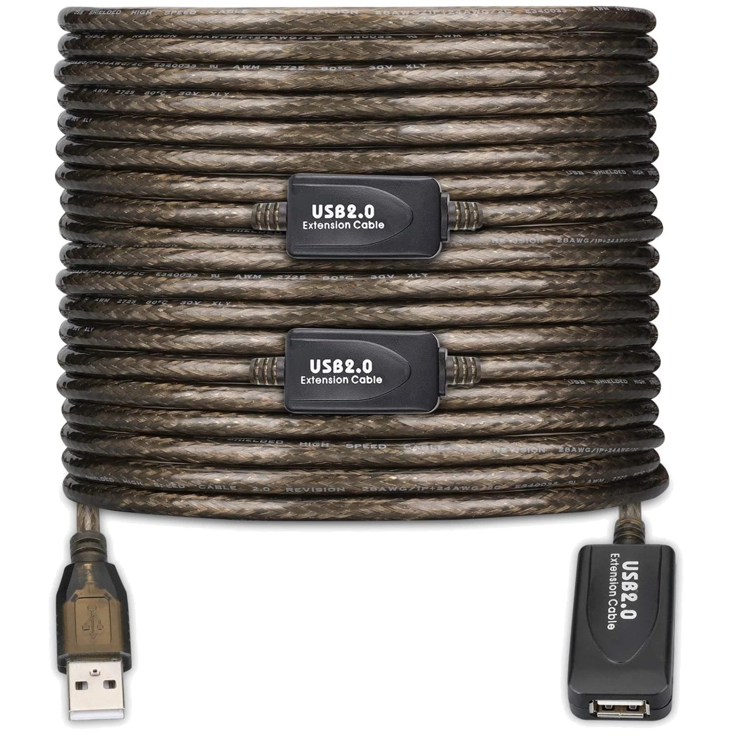 Fast USB 2.0 Active Extender 100ft - Data Transfer 480 Mbps
