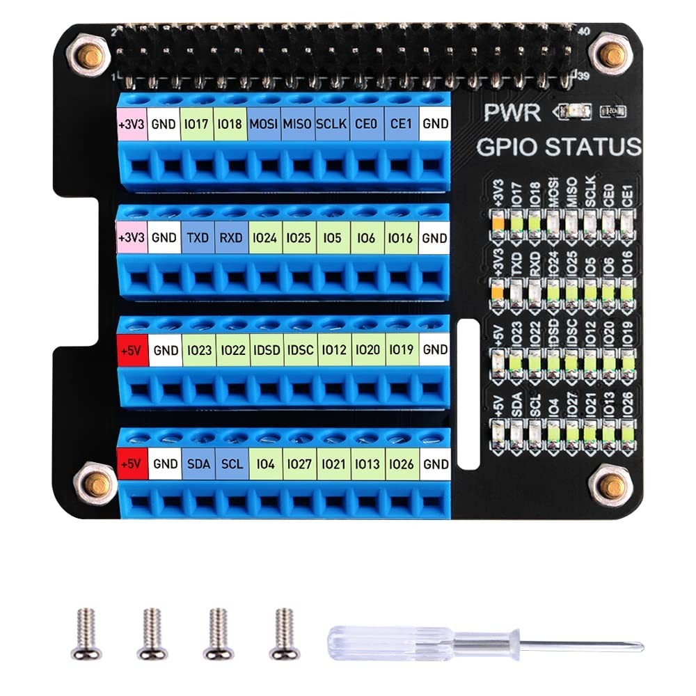 GPIO Screw Terminal Block Breakout Board HAT Compatible With Raspberry Pi