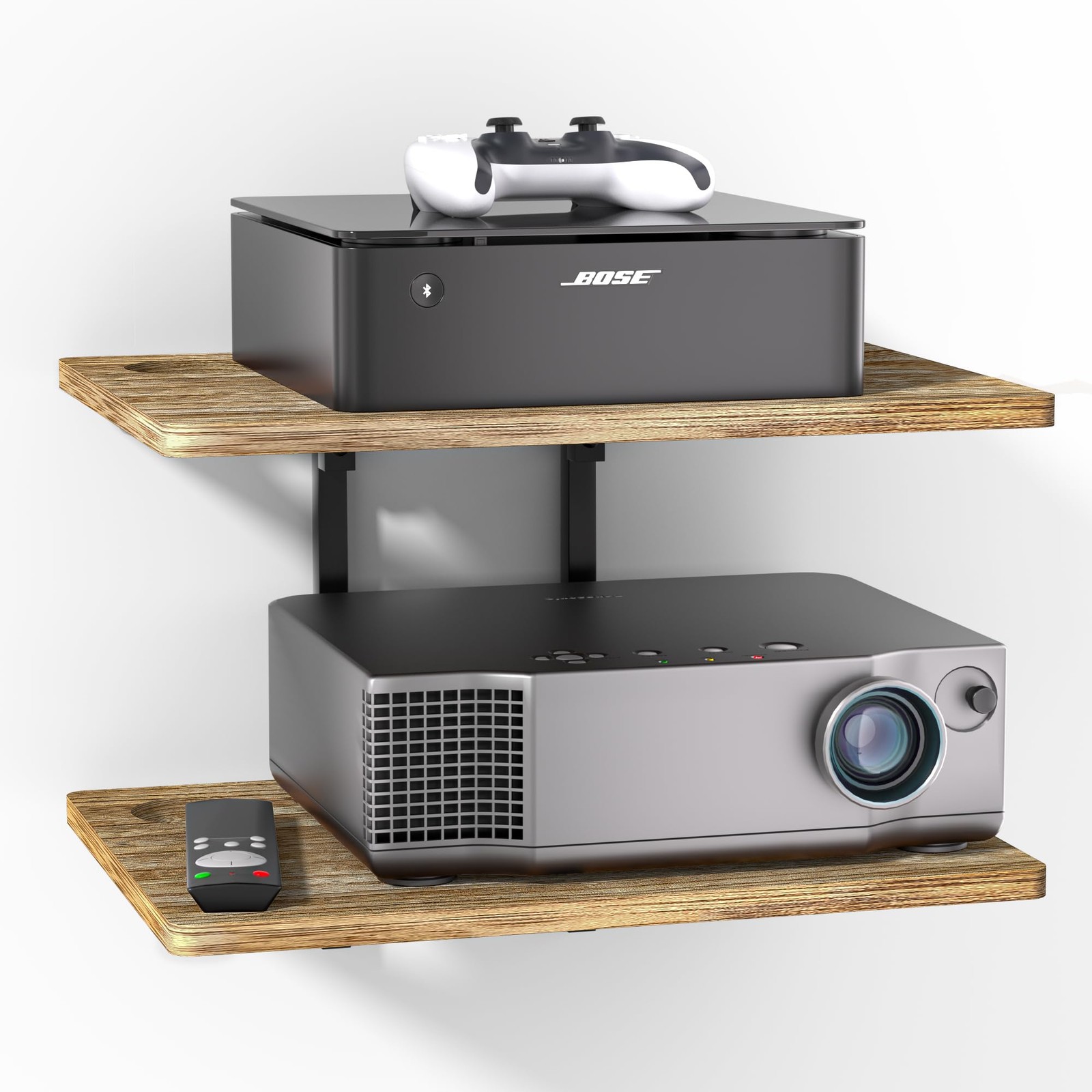Alyoen 2 Tier Projector Shelf, Adjustable Wall Original Color