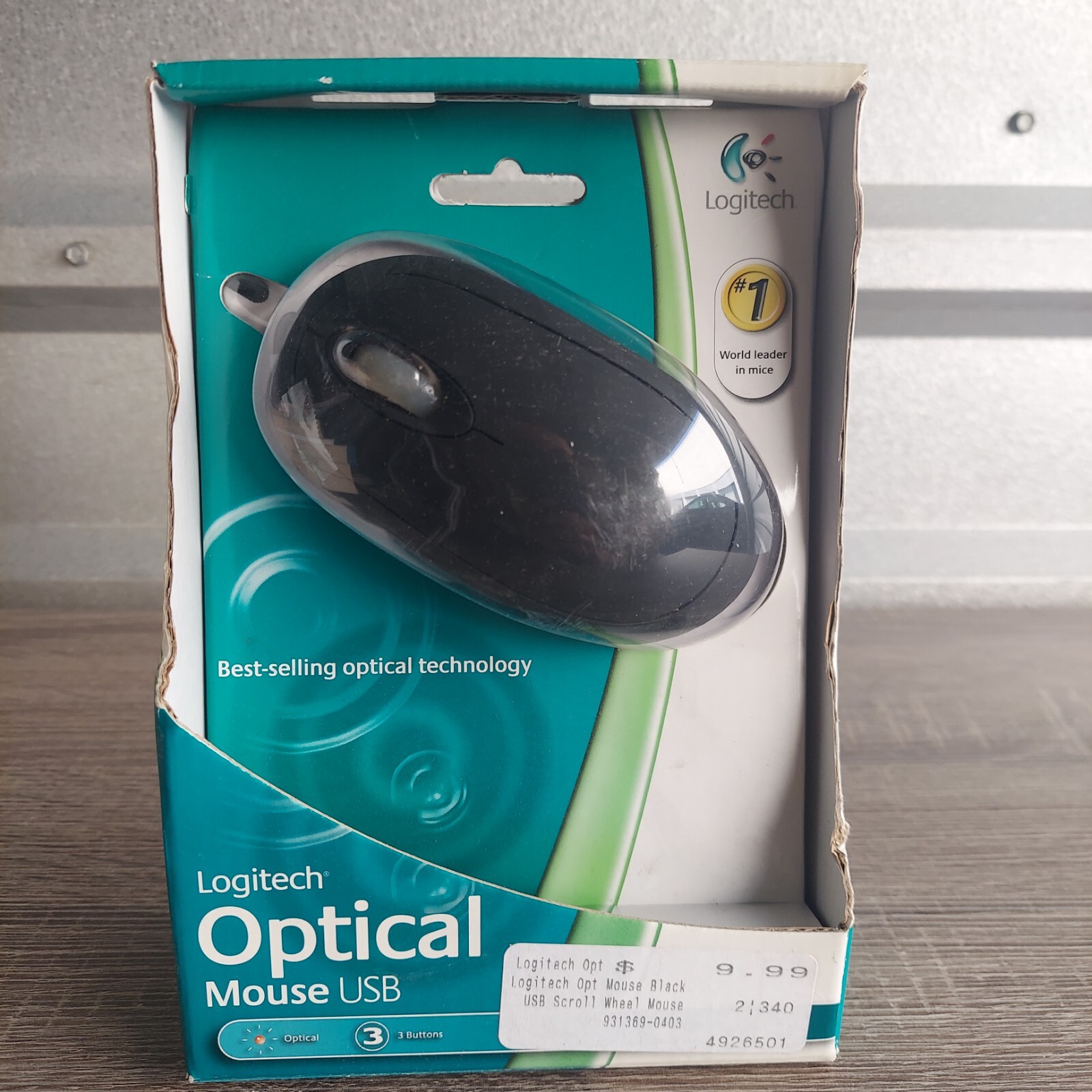 Genuine Logitech (931369-0403) USB Wired Optical Computer Mouse 