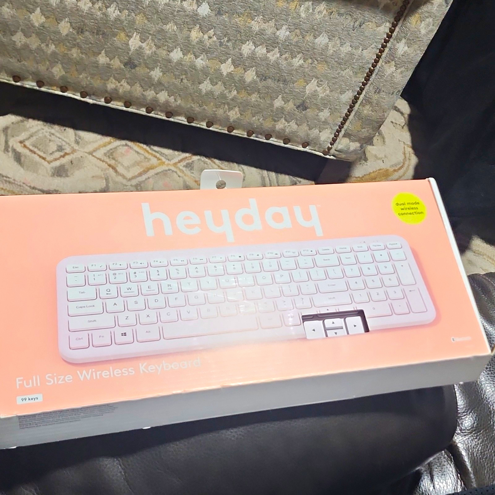 Heyday Full Size Wireless Keyboard Dual Mode Bluetooth White English QWERTY