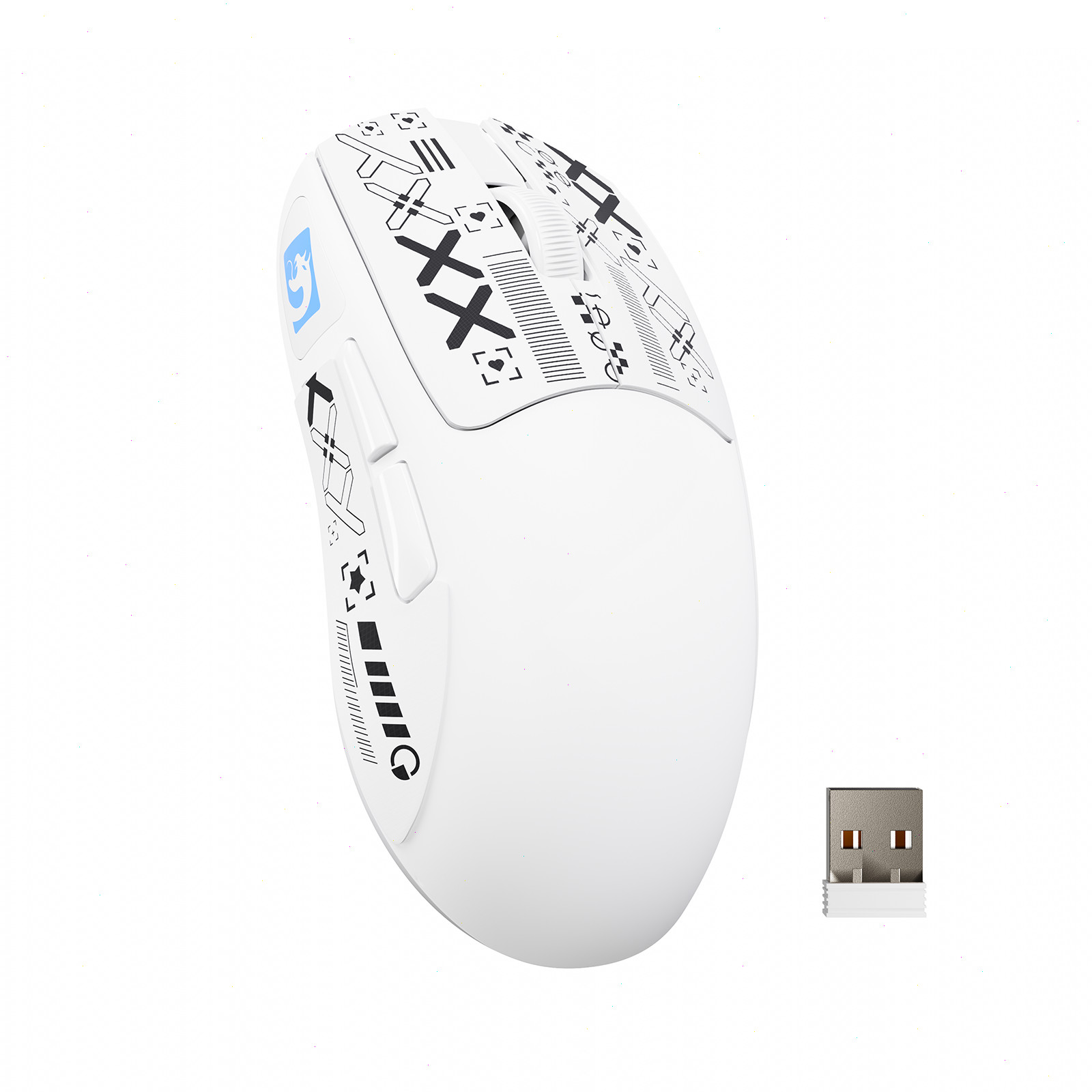 MAMBASNAKE M4 Wireless Lightweight White Gaming Mouse 24,000 DPI Bluetooth/USB-C