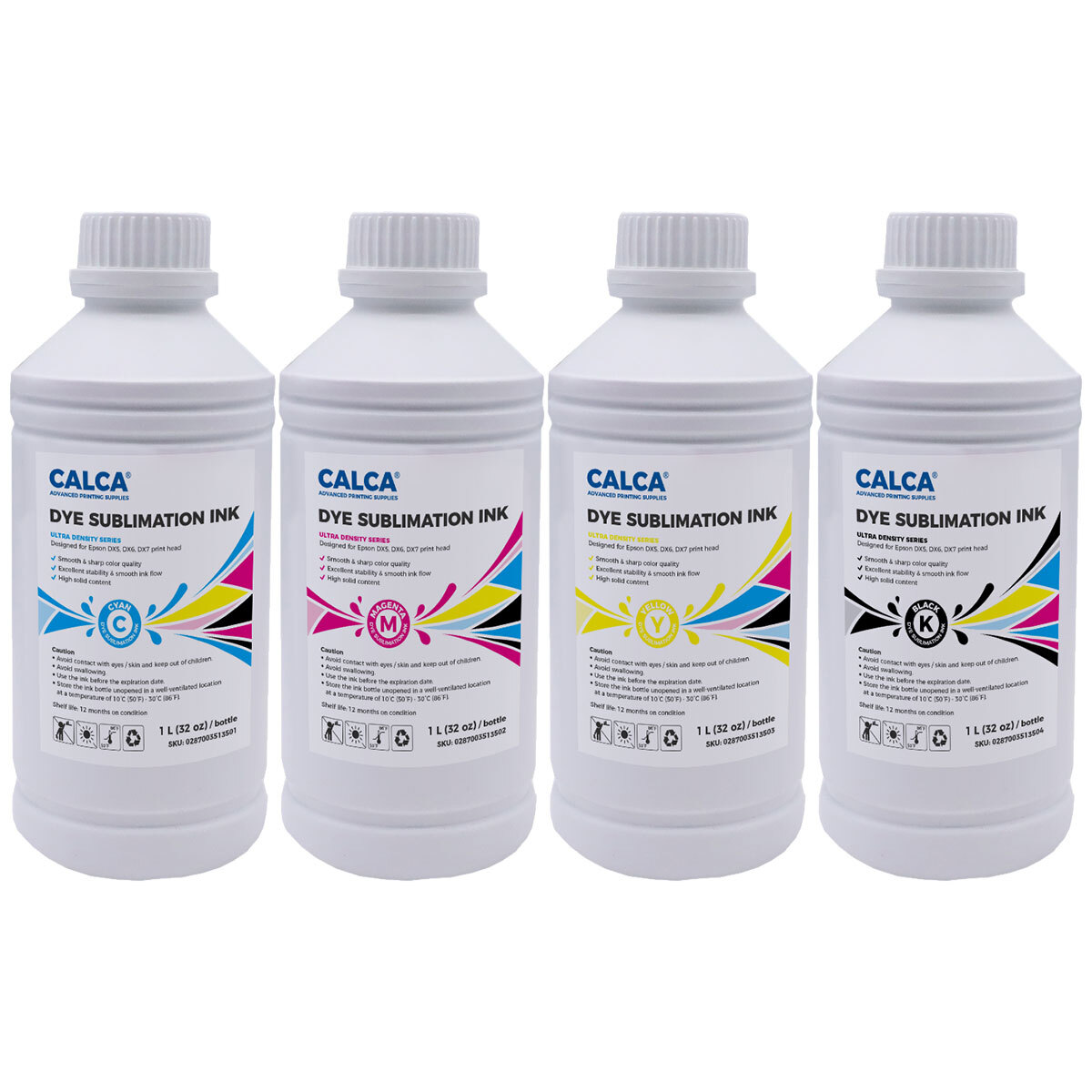 CALCA Ultra Density Series Dye Sublimation Inks 1L for Epson Printheads C M Y K