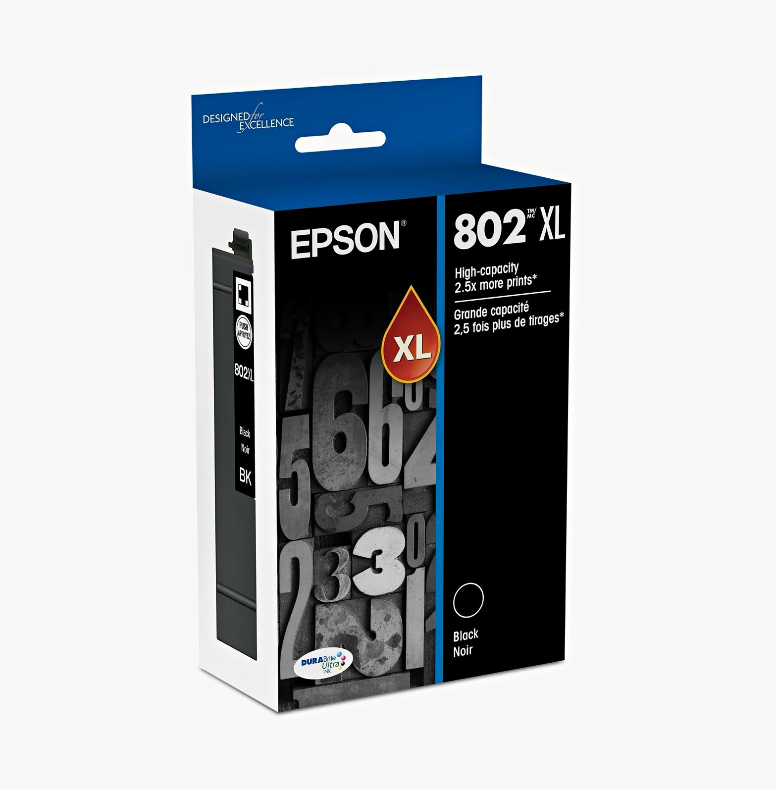 Epson 802XL Genuine Original Black Inkjet Ink Cartridge High Capacity