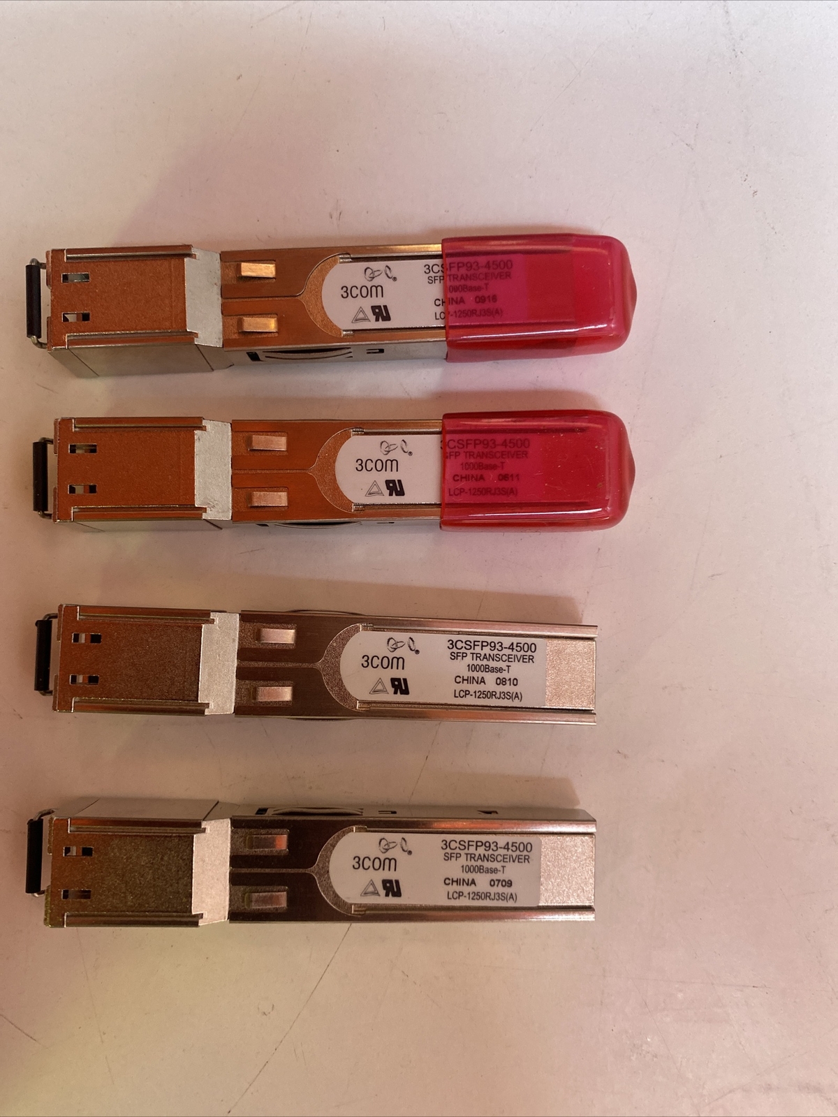 3COM 3CSFP93-4500 1000Base-T 1310nm Genuine SFP RJ-45 Transceiver LOT 4 -