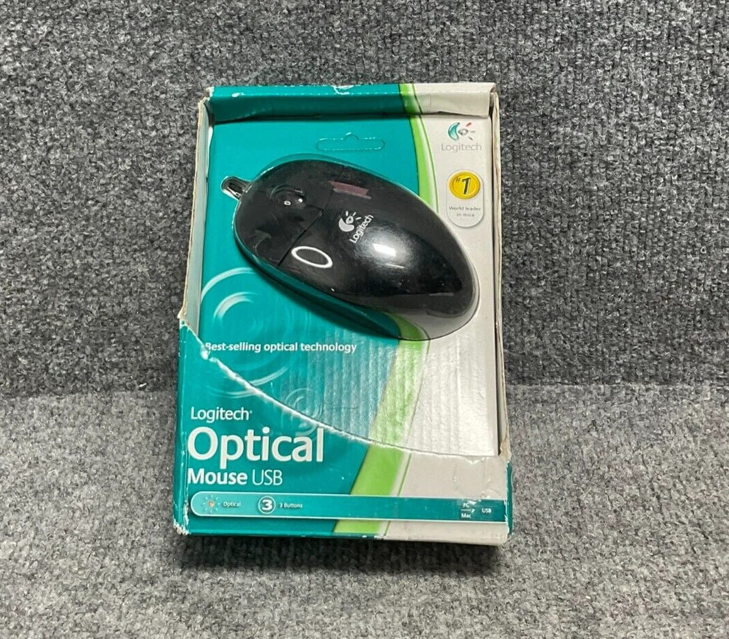 Logitech USB Optical Mouse 3-Button Scroll Wheel OEM 931369-0403