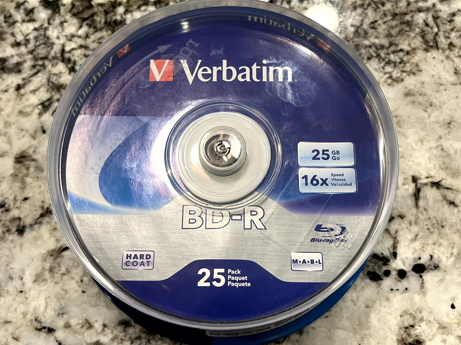 Verbatim 97457 16X 25GB BD-R Discs with Branded Surface 25-Pack New Sealed