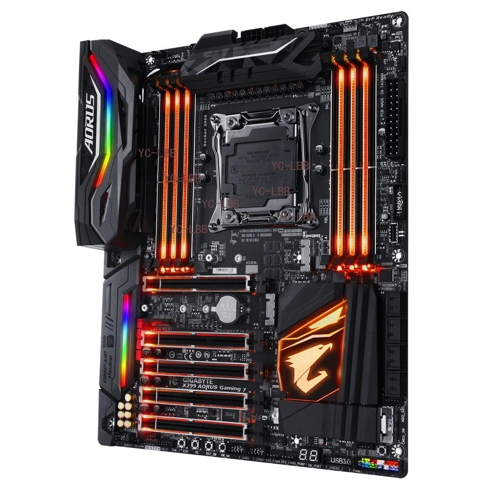 Gigabyte X299 AORUS Gaming 7 Intel Motherboard  LGA 2066 with i7 9800x/30gig ram