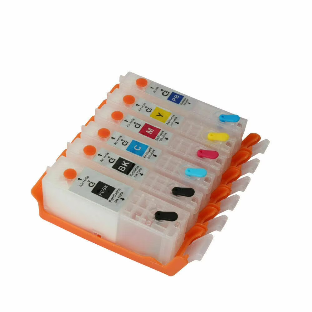 Empty Refillable PGI-280 CLI-281 Ink Cartridges with Chips 6-Pack for Canon