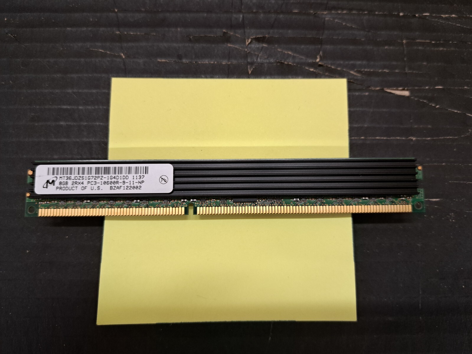 Used, Micron Tech, MT36JDZS1G72PZ-1G4D1DD, 8GB 2Rx4 PC3-10600R DDR3-1333 MEMORY
