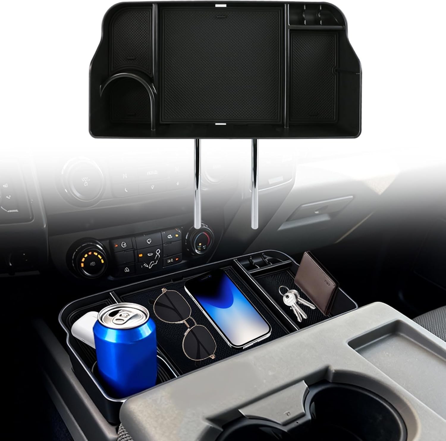 Jump Seat Front Seat Headrest Organizer for 2011-2026 Ford F150-F650 Super Du...
