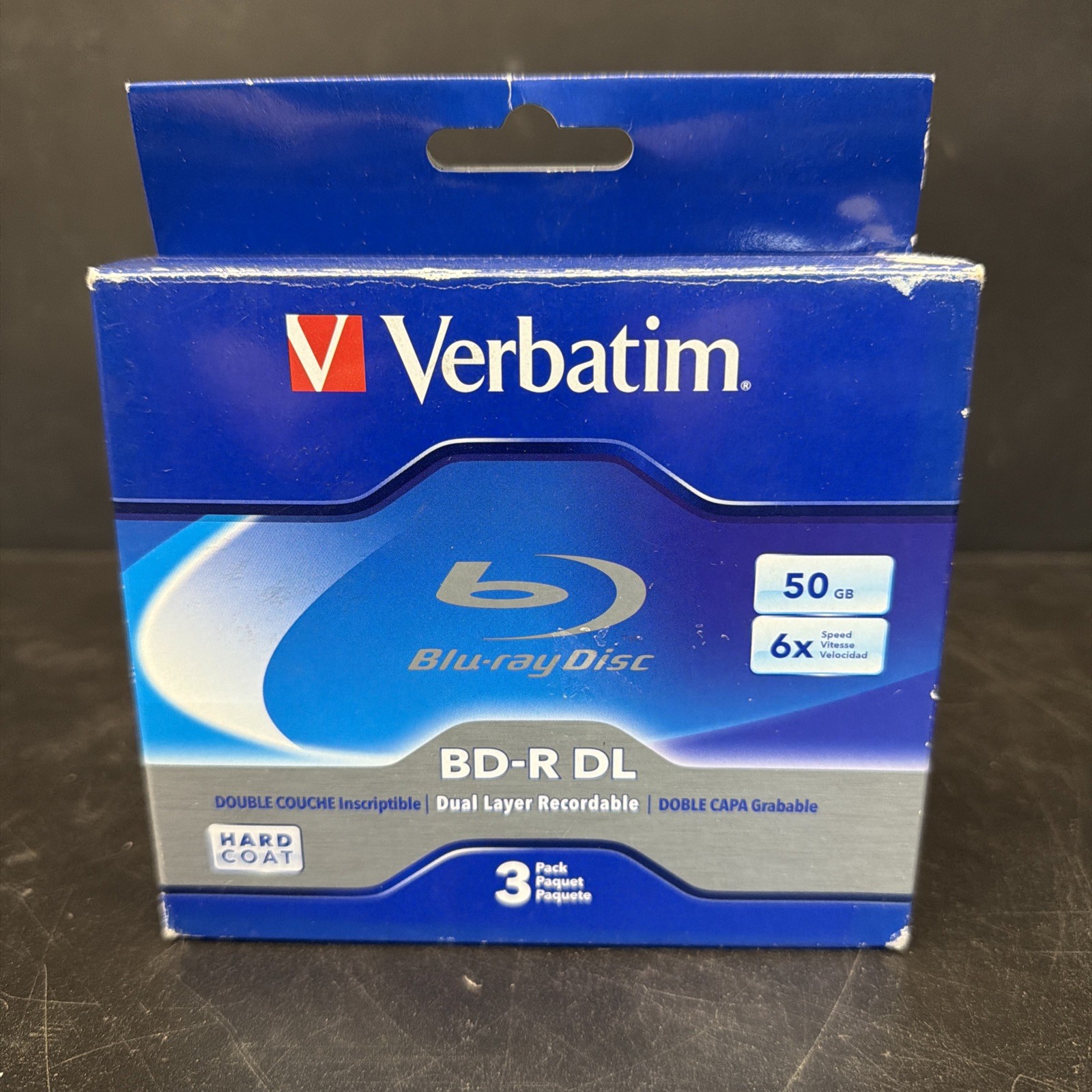 Verbatim Blu-Ray 6x BD-R DL Dual Layer 50GB Branded Logo 3 pk w/Jewel Cases NEW
