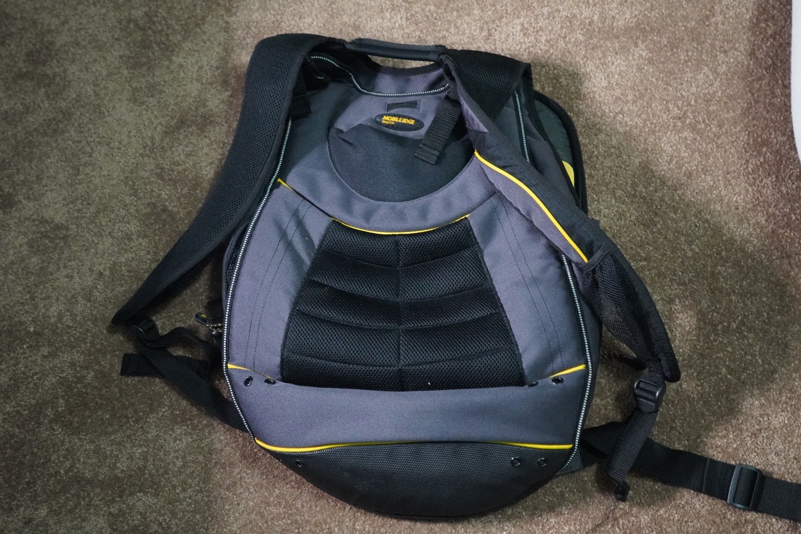 Mobile Edge Bring It On ScanFast Laptop Backpack 2.0 Black Yellow TSA