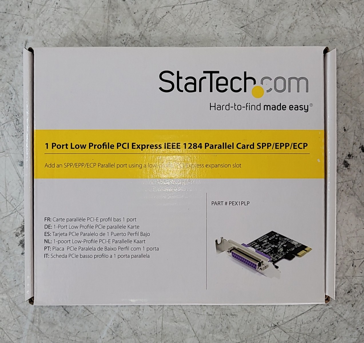 NEW OPEN BOX STARTECH pex1plp 1-Port PCIe LP Parallel Adapter Card SEE NOTES