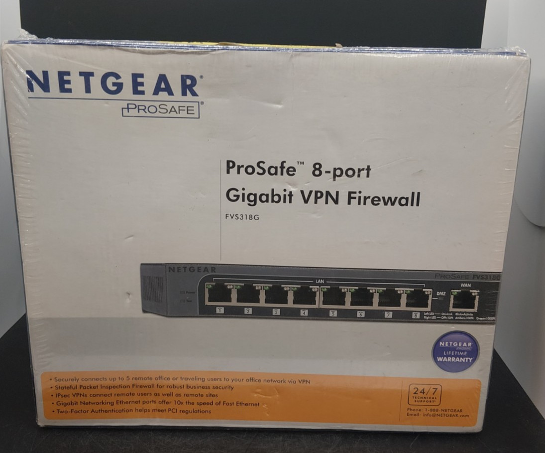 NETGEAR ProSafe 8-Port Gigabit VPN Firewall FVS318G NEW IN BOX