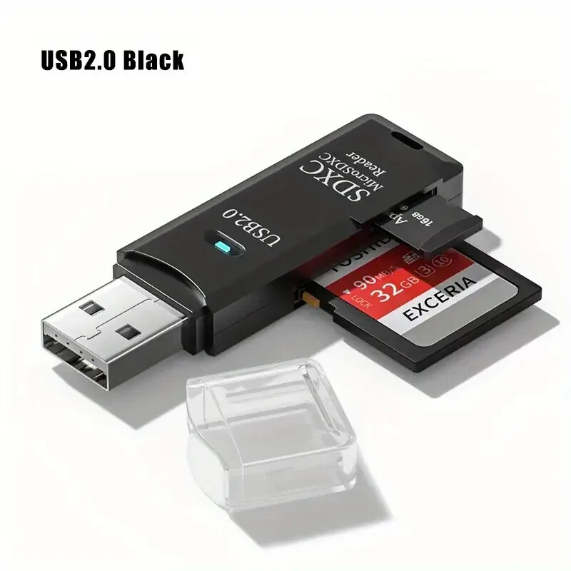 USB2.0 USB3.0 High-speed Multifunctional 2-in-1 SD TF Card Reader.