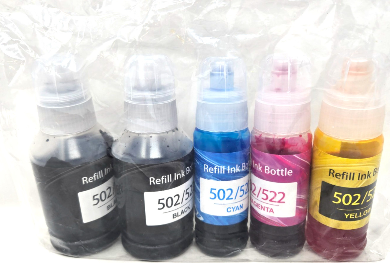 5 Pack Refill Ink Bottles, Epson Compatible