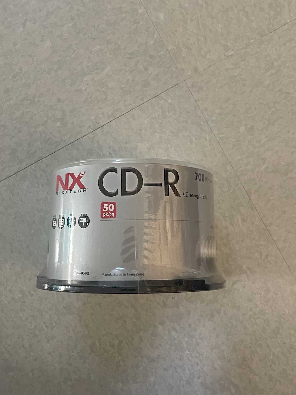 Nexxtech CD-R 50 Pack Spindle 700MB 80 Min 52x Recordable Blank Media Discs