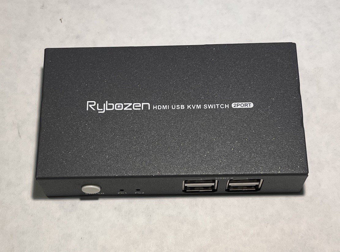 Rybozen 2 Port HDMI USB KVM Switch Box Hub Share 2 PC 1 Monitor Selector