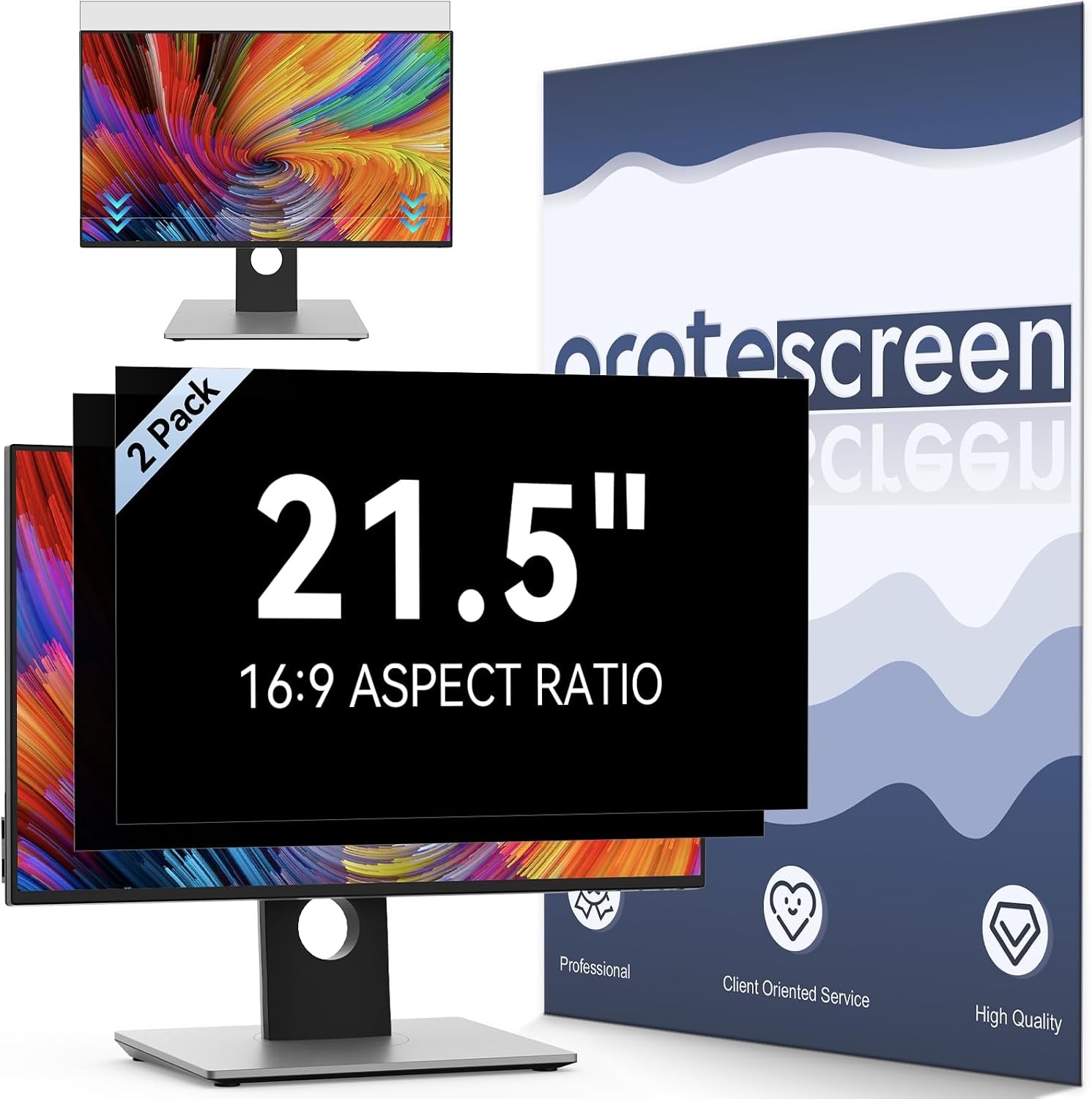 Protescreen 2-Pack 21.5 Inch Computer Privacy Screen Filter for 16:9 Monitor