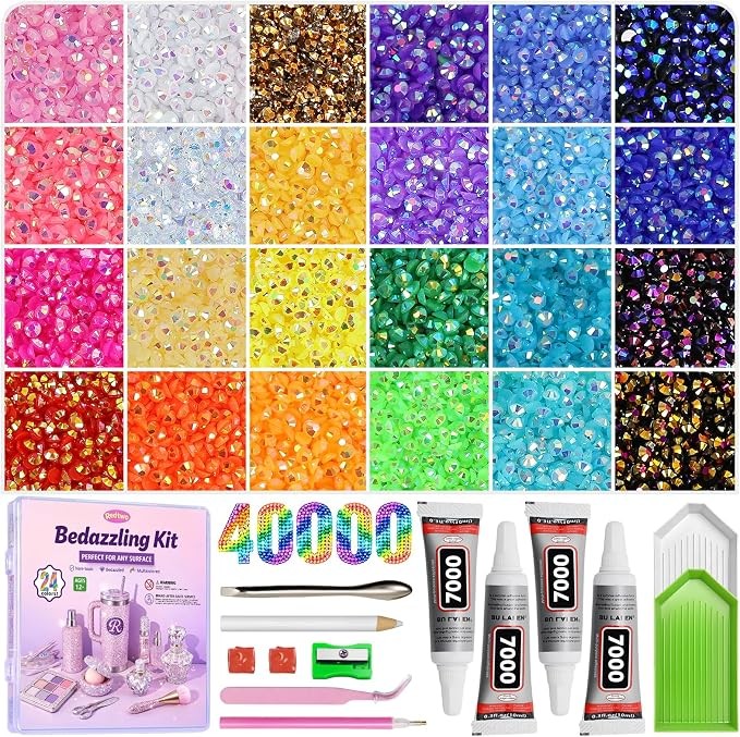 40000Pcs Resin Jelly Rhinestones for Bedazzling Kit