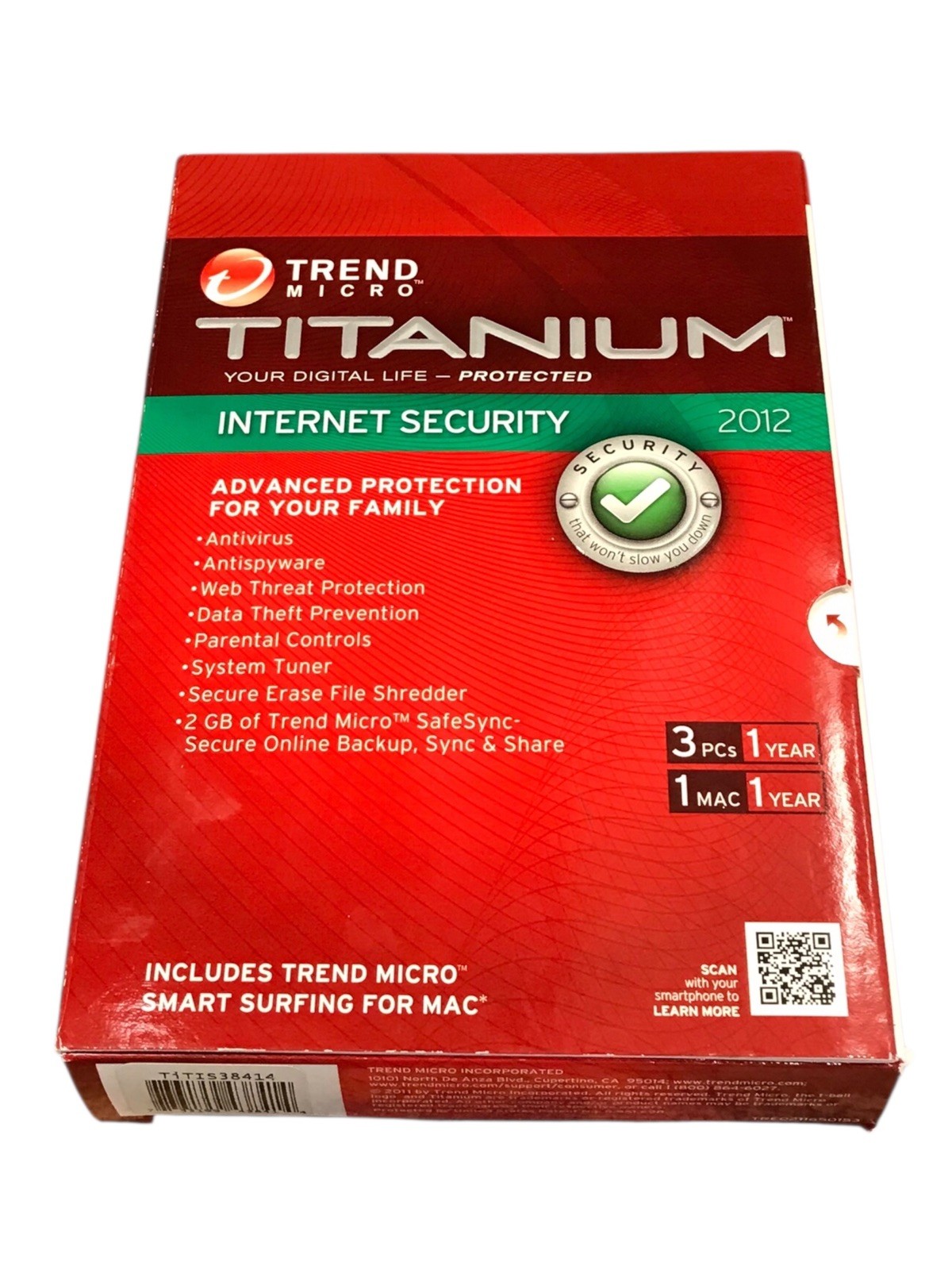 New Trend Micro Titanium "Internet Security" (2012) [3 PC/1 MAC (1 Year)]