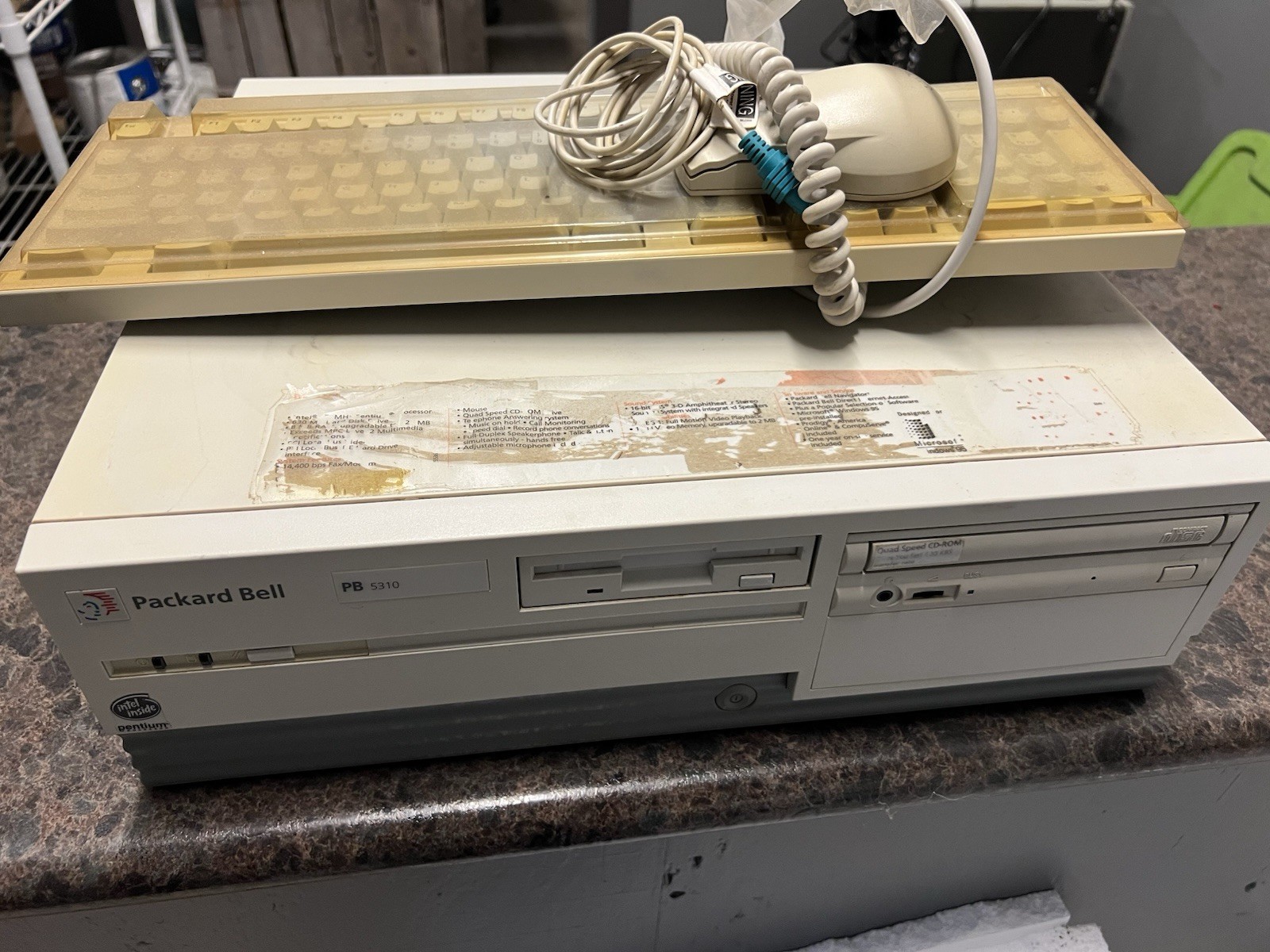 Vintage Packard Bell Model PB5310 Pb-5310 Horizontal Desktop Computer