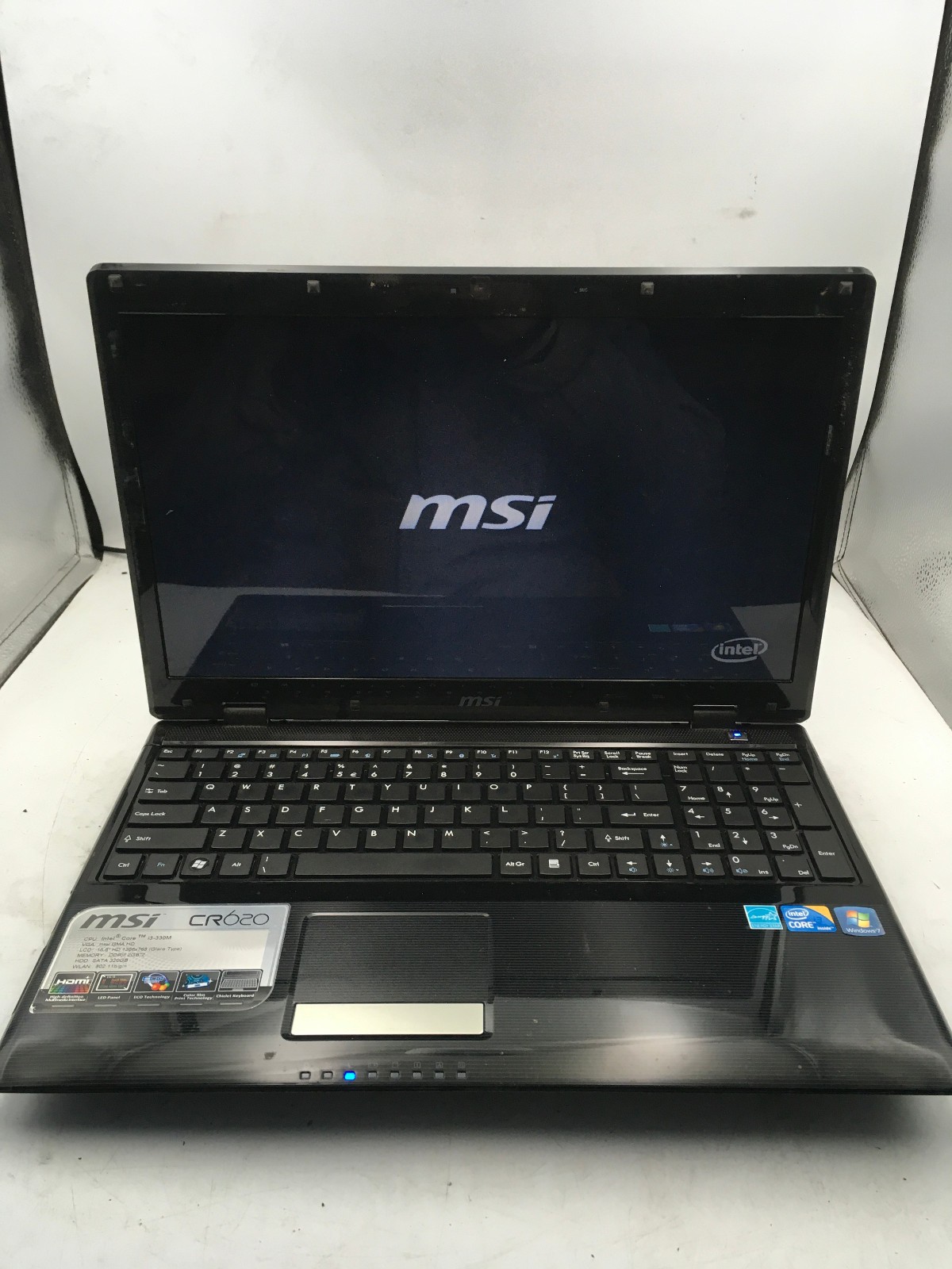 MSI CR620 LAPTOP - FOR PARTS/FREEZES - INTEL I3 330M - 4GB RAM - NO OS -READ- BB