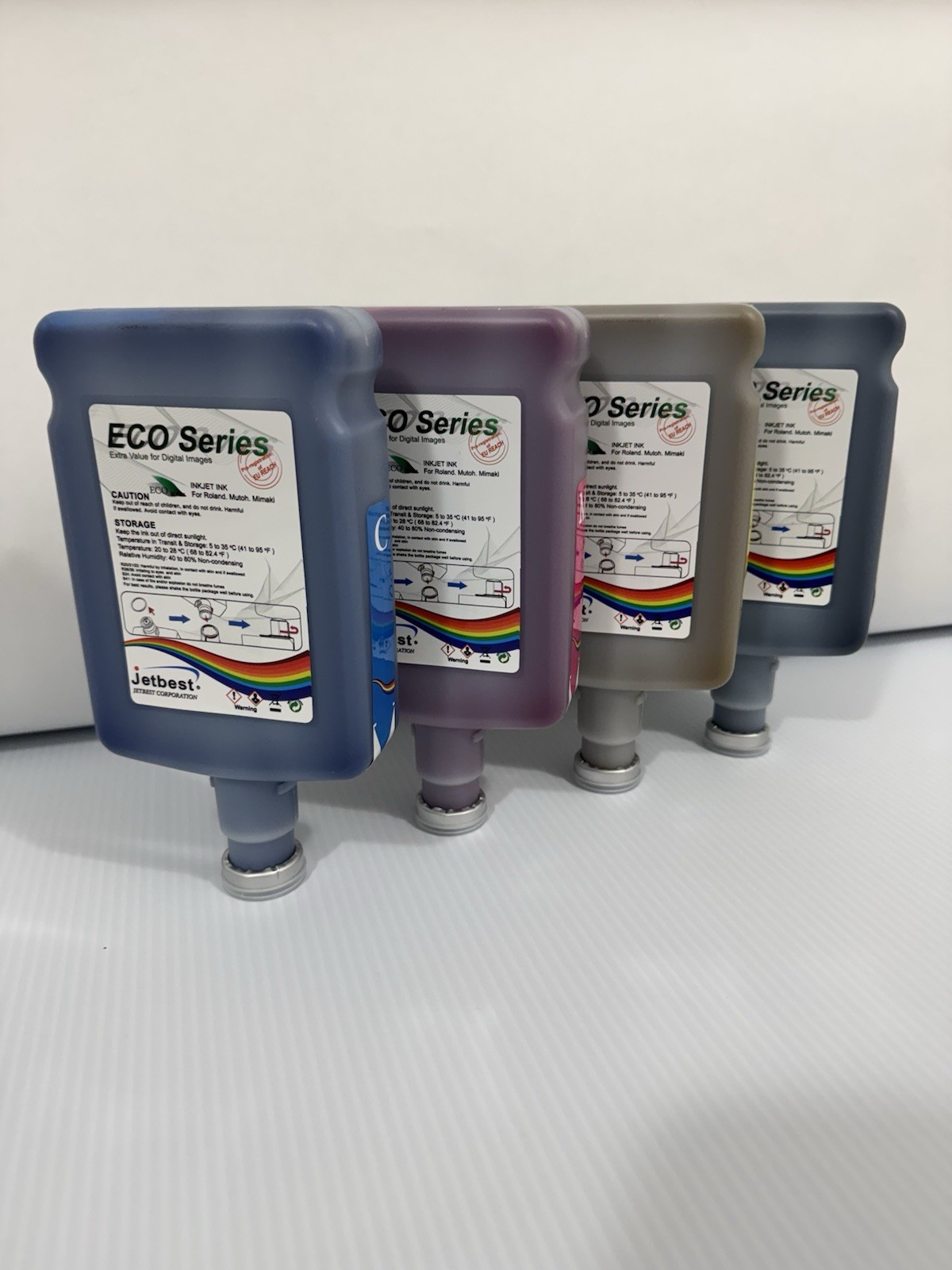 Jetbest MAX Eco-Solvent Ink Set Of 4 CMYK  for Roland Printers, 500ml