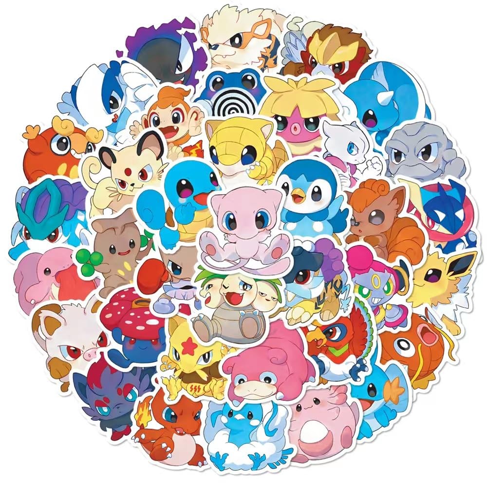 50pcs Cartoon Sticker- Adorable Reusable Decals, Cute Animal, Green